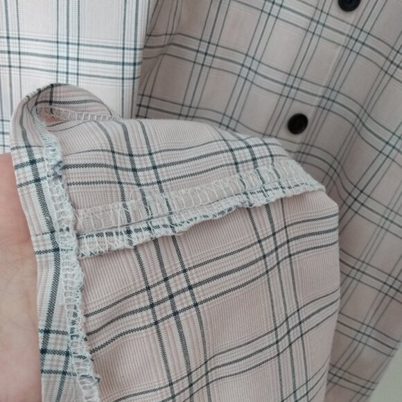 Amish Mennonite Cape Dress 42"B 35"W Pink Plaid Cotton Blend Long - Picture 7 of 11